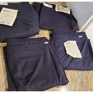 New! 4 Pair ToppsFR PA08-7905 4406 Men's 44 Long Pants Flat Front 43x35 unhemmed